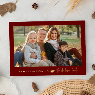 Minimalist Burgundy and Gold Thanksgiving 2 Photo