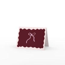 Minimalist Burgundy Folded Thank You Card 