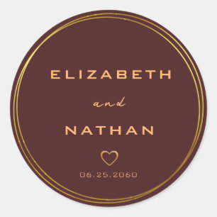 Minimalist Burgundy Gold Wedding Envelope Seals