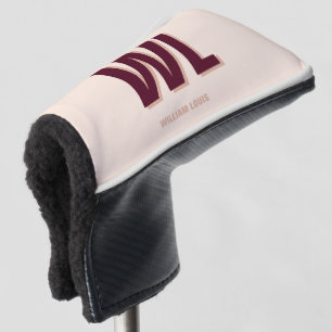 Minimalist Burgundy Pink Personalised Monogram Golf Head Cover
