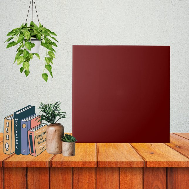Minimalist Burgundy Wine Red Christmas Plain Colou Tile (Creator Uploaded)