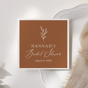 Minimalist Burnt Orange Boho Bridal Shower Napkin