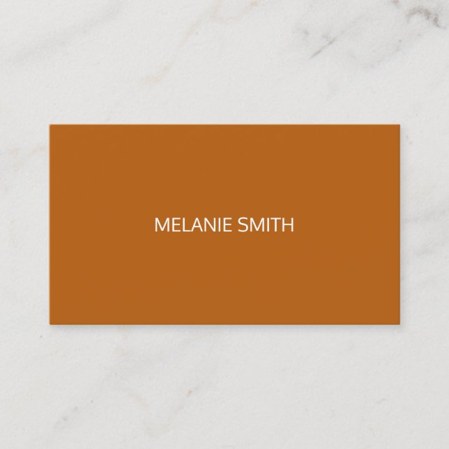 Minimalist / Burnt Orange Business Card (Front)