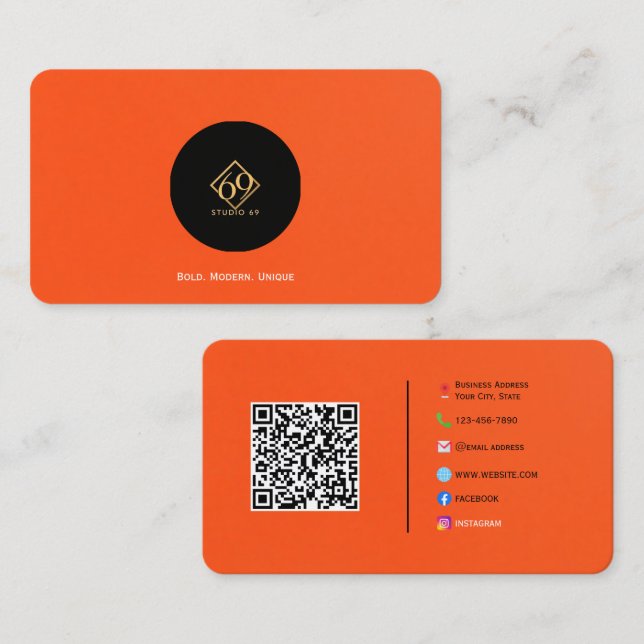 Minimalist Burnt Orange Matte Business Card (Front/Back)