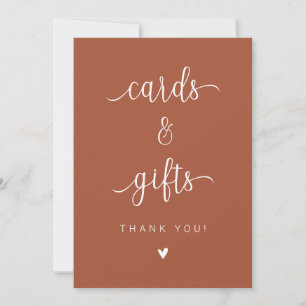Minimalist Burnt Script Cards and Gifts Sign