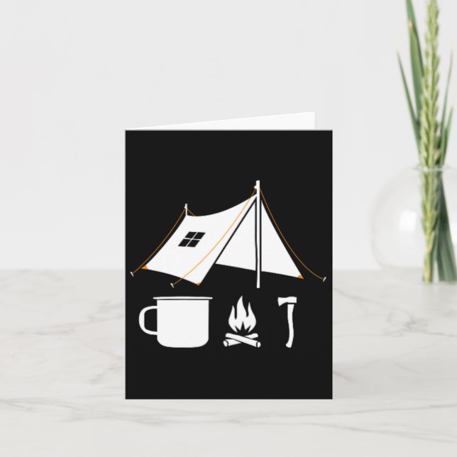 Minimalist Bushcraft Survival Camping Hiking Graph Card (Front)