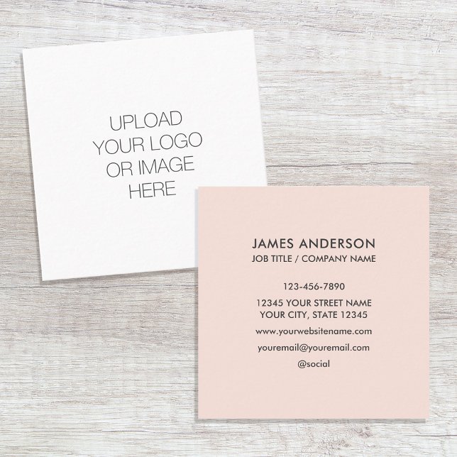 Minimalist Business Card Custom Logo Template Pink (Creator Uploaded)