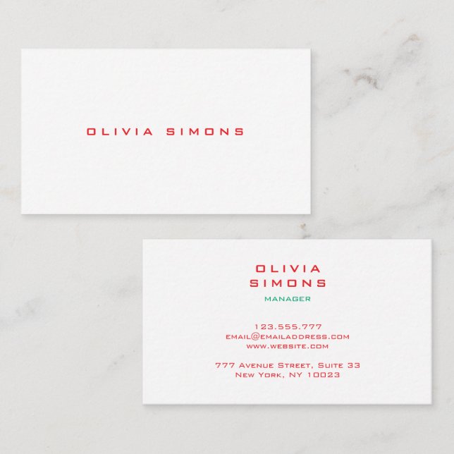 Minimalist Business Cards (Front/Back)