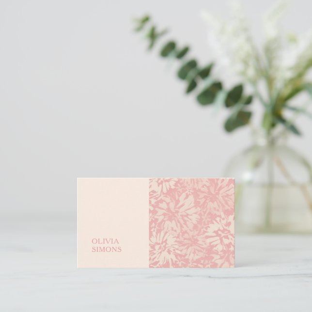 Minimalist Business Cards in boho floral style. (Standing Front)