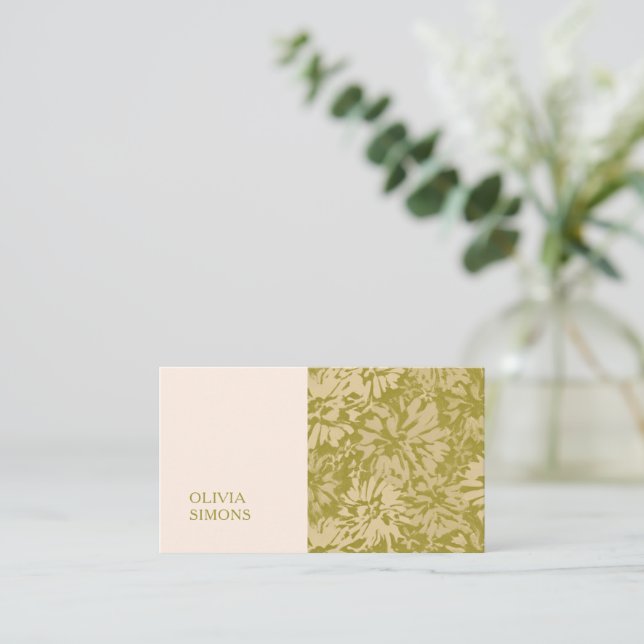 Minimalist Business Cards in boho floral style. (Standing Front)