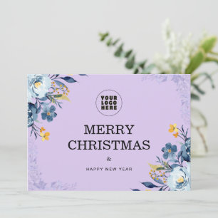 Minimalist Business Christmas Card with Logo 2026