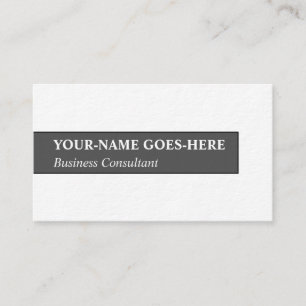 Minimalist Business Consultant Business Card