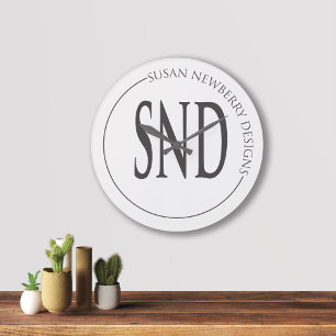 Minimalist Business Corporate Gift and Decor Large Clock