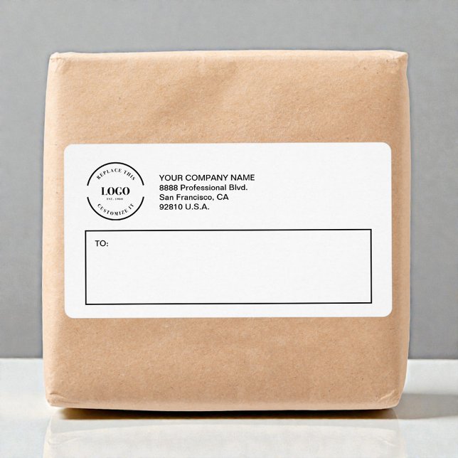 Minimalist Business Custom logo Return Address  (SImple, easy to use shipping with return address labels. Custom business logo and address.)