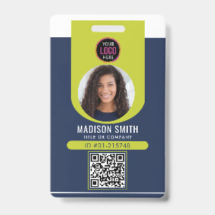  Minimalist Business Employee QR B ID Badge