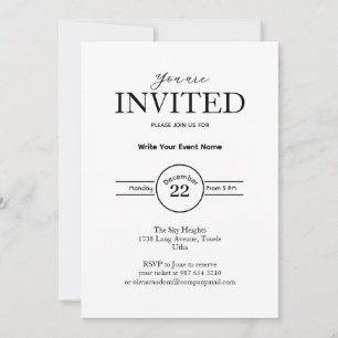 Minimalist business event  invitation