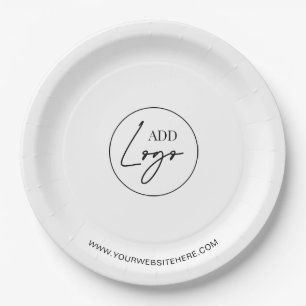 Minimalist Business Event Logo Branded Paper Plate
