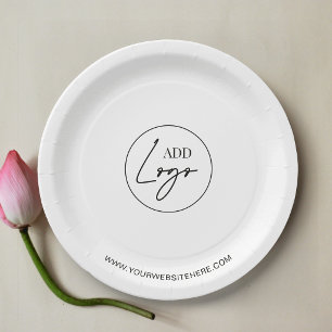 Minimalist Business Event Logo Branded Paper Plate