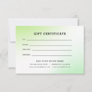 Minimalist Business Gift Certificate with Logo