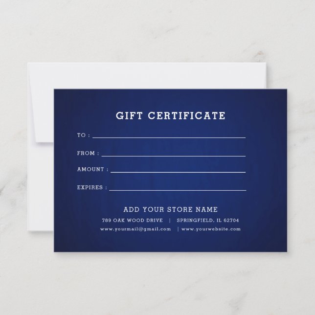 Minimalist Business Gift Certificate with Logo (Front)