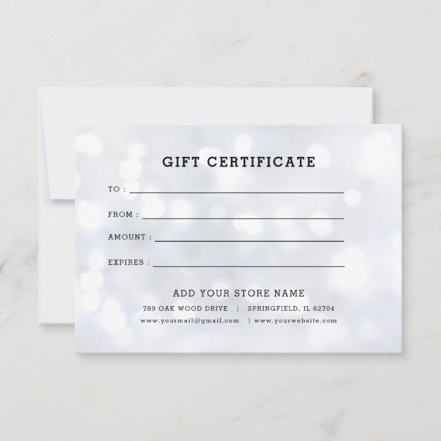 Minimalist Business Gift Certificate with Logo (Front)