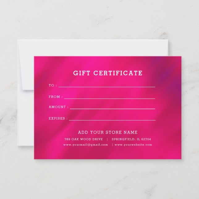 Minimalist Business Gift Certificate with Logo (Front)