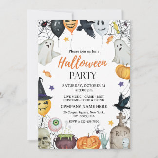 Minimalist Business Halloween Party Invitation