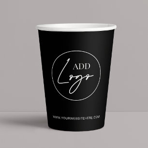 Minimalist Business Logo Black Company Event Paper Cups
