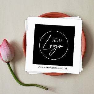 Minimalist Business Logo Black & White Corporate Napkin