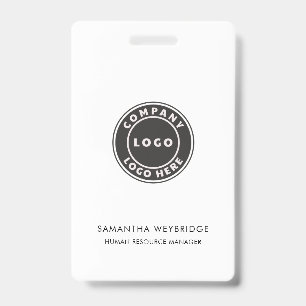 Minimalist Business Logo Company Employee Staff ID Badge