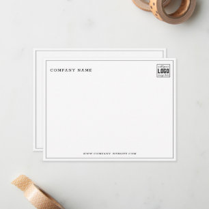 Minimalist Business Logo Company Name Grey Border Card