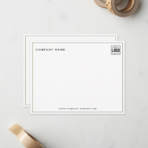Minimalist Business Logo Company Name Olive Line Card