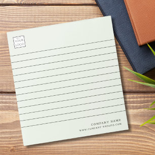 Minimalist Business Logo Company Name Sage Green Notepad