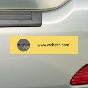 MINIMALIST BUSINESS LOGO COMPANY WEBSITE YELLOW BUMPER STICKER