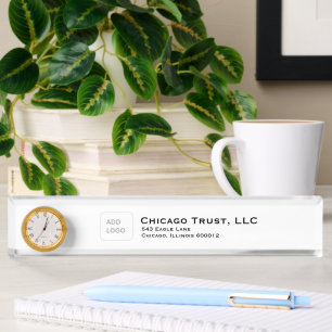 Minimalist Business Logo Corporate Desk Decor Nameplate