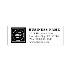 Minimalist Business Logo Custom Return Address Self-inking Stamp