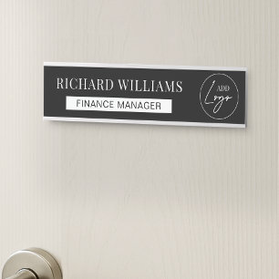 Minimalist Business Logo Employee Name Job Title Door Sign