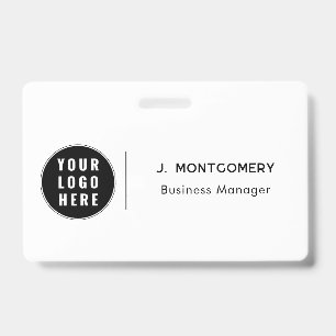 Minimalist Business Logo Employees Custom ID Badge