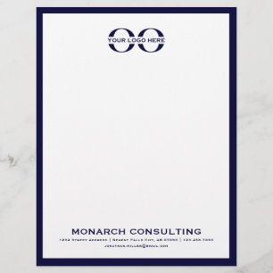 Minimalist Business Logo Letterhead Navy Frame