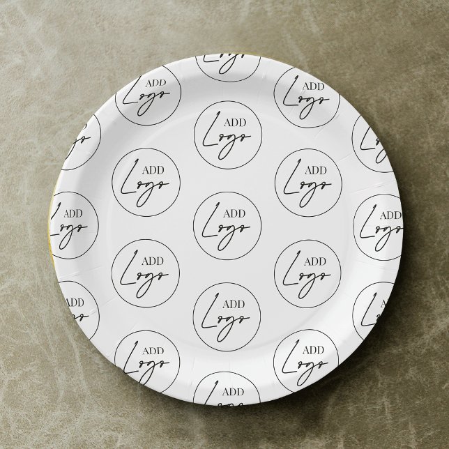 Minimalist Business Logo Pattern Personalised Paper Plate (Creator Uploaded)