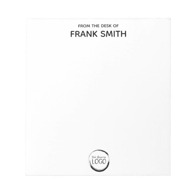 Minimalist Business Logo Personalised Staff Notepad (Front)