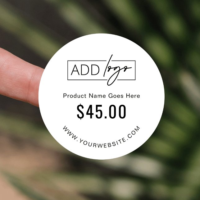 Minimalist Business Logo Product Price Tag Sticker (Minimalist modern product price tag labels with your logo)