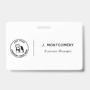 Minimalist Business Logo Vet Tech Employees ID Badge