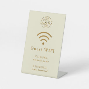 Minimalist Business Logo Wifi Password & Network Pedestal Sign