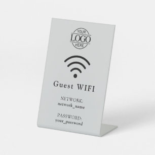Minimalist Business Logo Wifi Password & Network Pedestal Sign