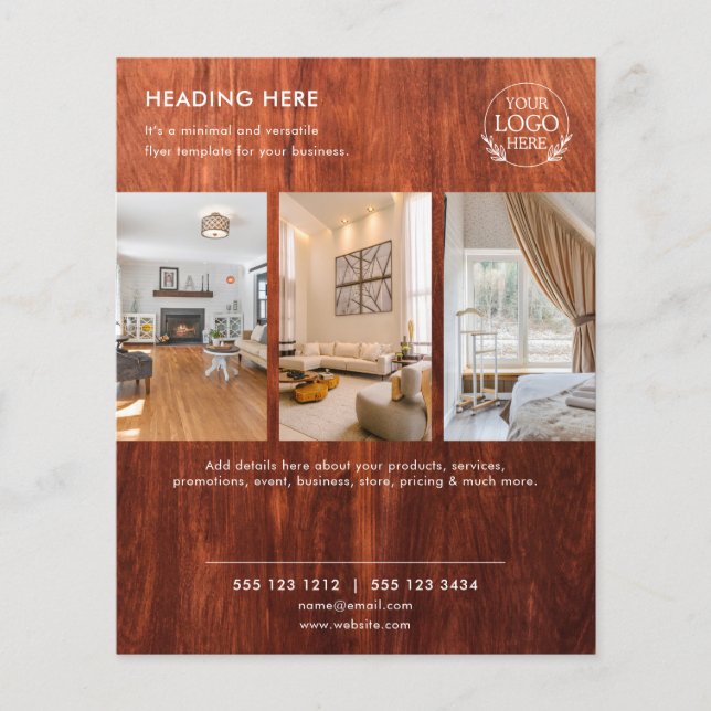 Minimalist Business Marketing Flyer | Logo & Photo (Front)