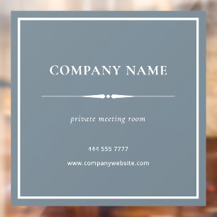 Minimalist Business Office White on Dusty Blue