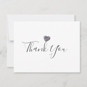 Minimalist Business Pebble Heart Thank You Card