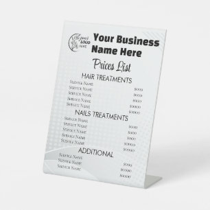 Minimalist Business price list Pedestal Sign