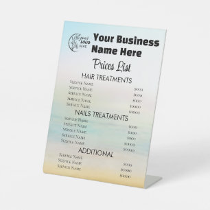 Minimalist Business price list Pedestal Sign